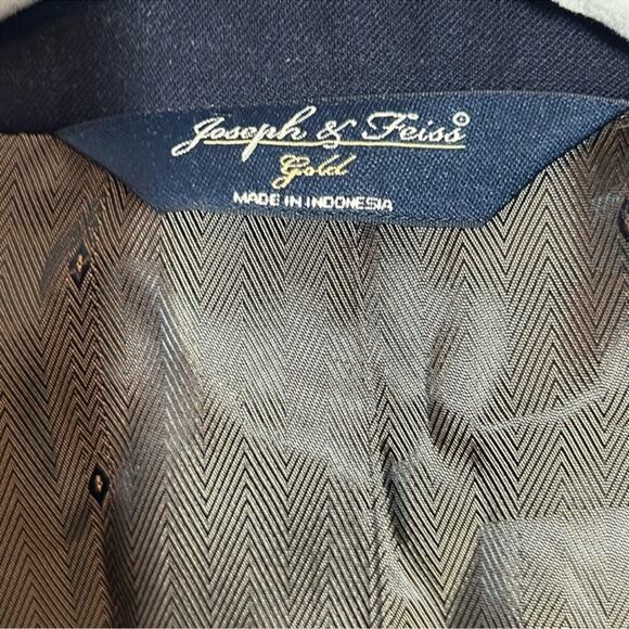 Joseph & Feiss Gold Collection Navy Wool Blazer Sport Coat | Size 54R - Picture 8 of 12